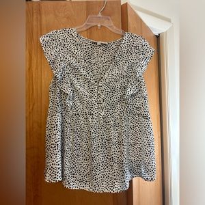 Adorable Black and White LOFT Blouse